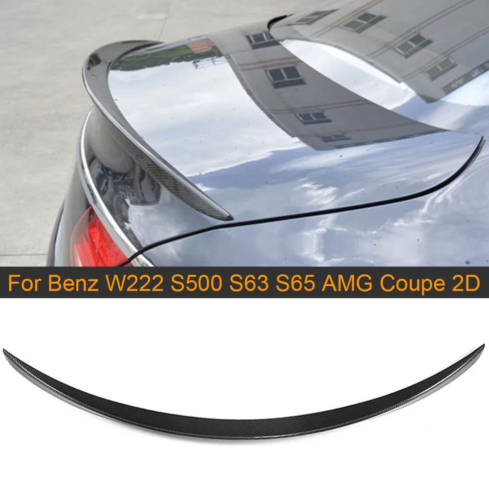 Carbon Fiber Car Rear Spoiler For Mercedes-Benz S Class W222 S500 S63 S65 AMG Coupe 2D 2014-2018 Trunk Spoiler Boot Lip Wing FRP