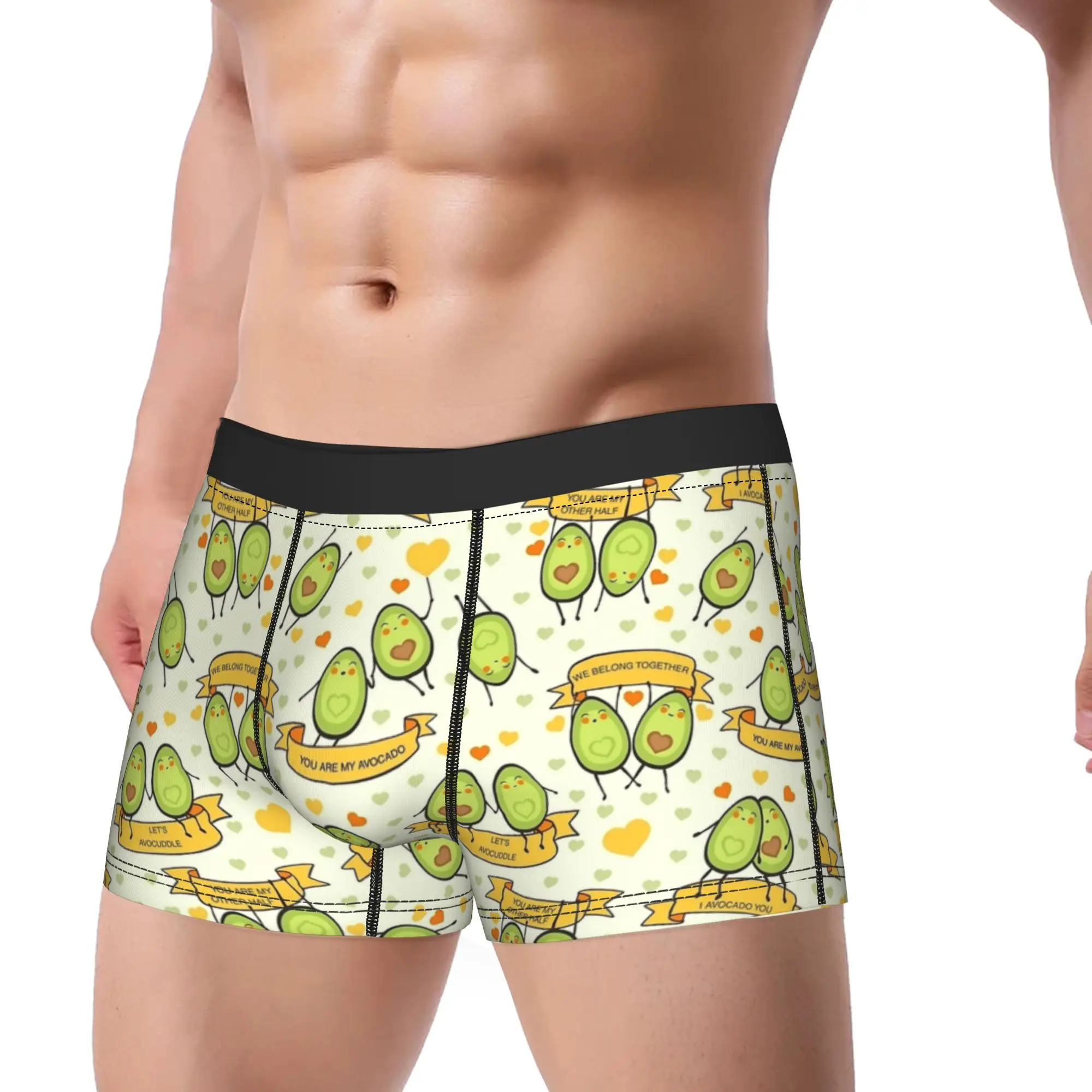 

Kawaii Avocado Meme Underwear Soft Trend Underpants Pattern Boxer Brief For Man Pouch Plus Size Boxer Shorts