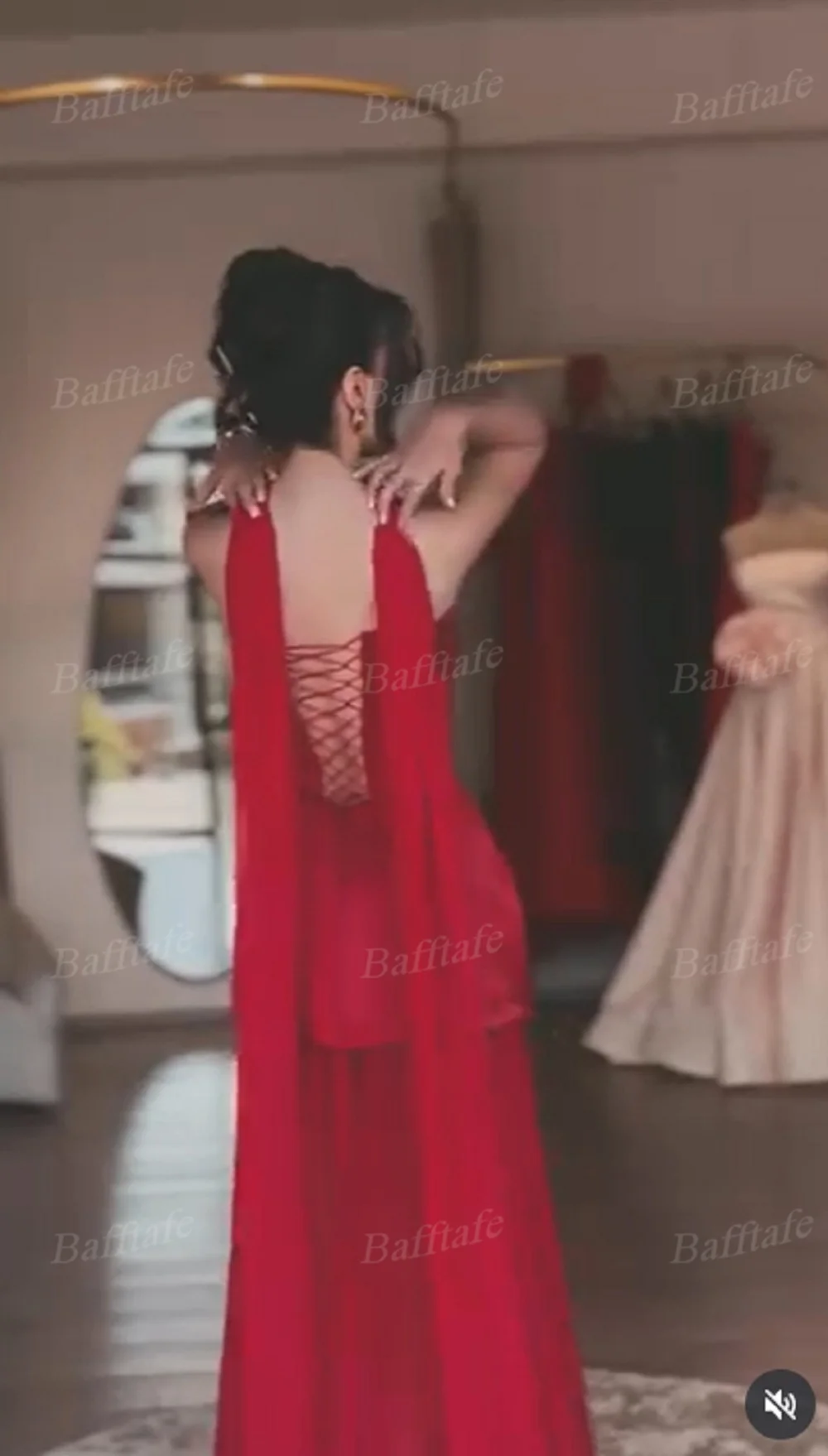 Bafftafe A Line Satin Chiffon Prom Dresses Customized Women Formal Occasion Gown Pearls Strapless Arabia Evening Party Dress image 6
