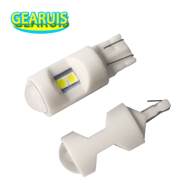 

100pcs T10 Ceramic 6 SMD 3030 LED 1W Car Interior Lights Wedge Side Marker Doom Light Reading Lights Bulb 12V DC