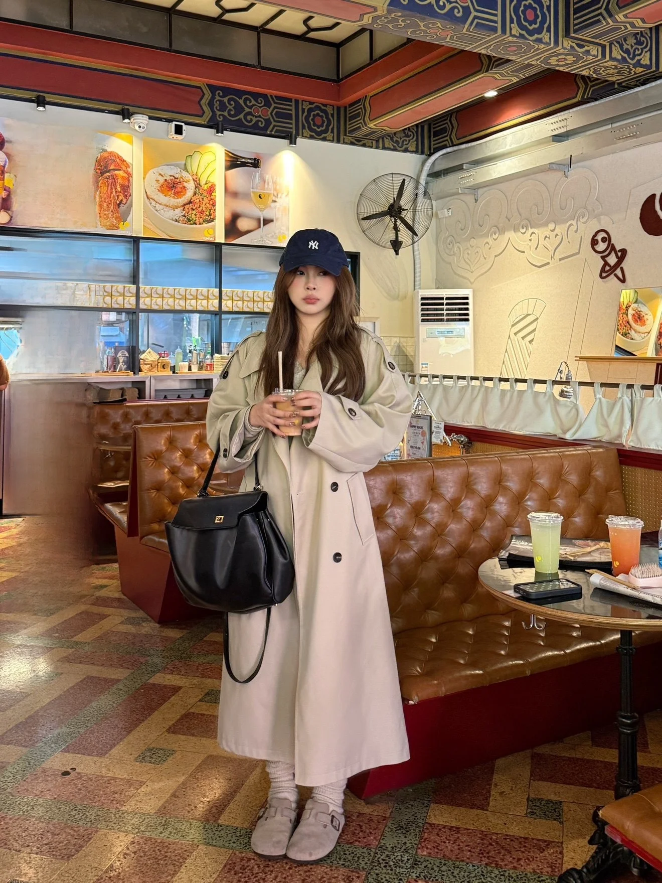 

Женское пальто Athome свободного кроя средней длины в британском стиле, универсальное, модное, с длинными рукавами, двубортное