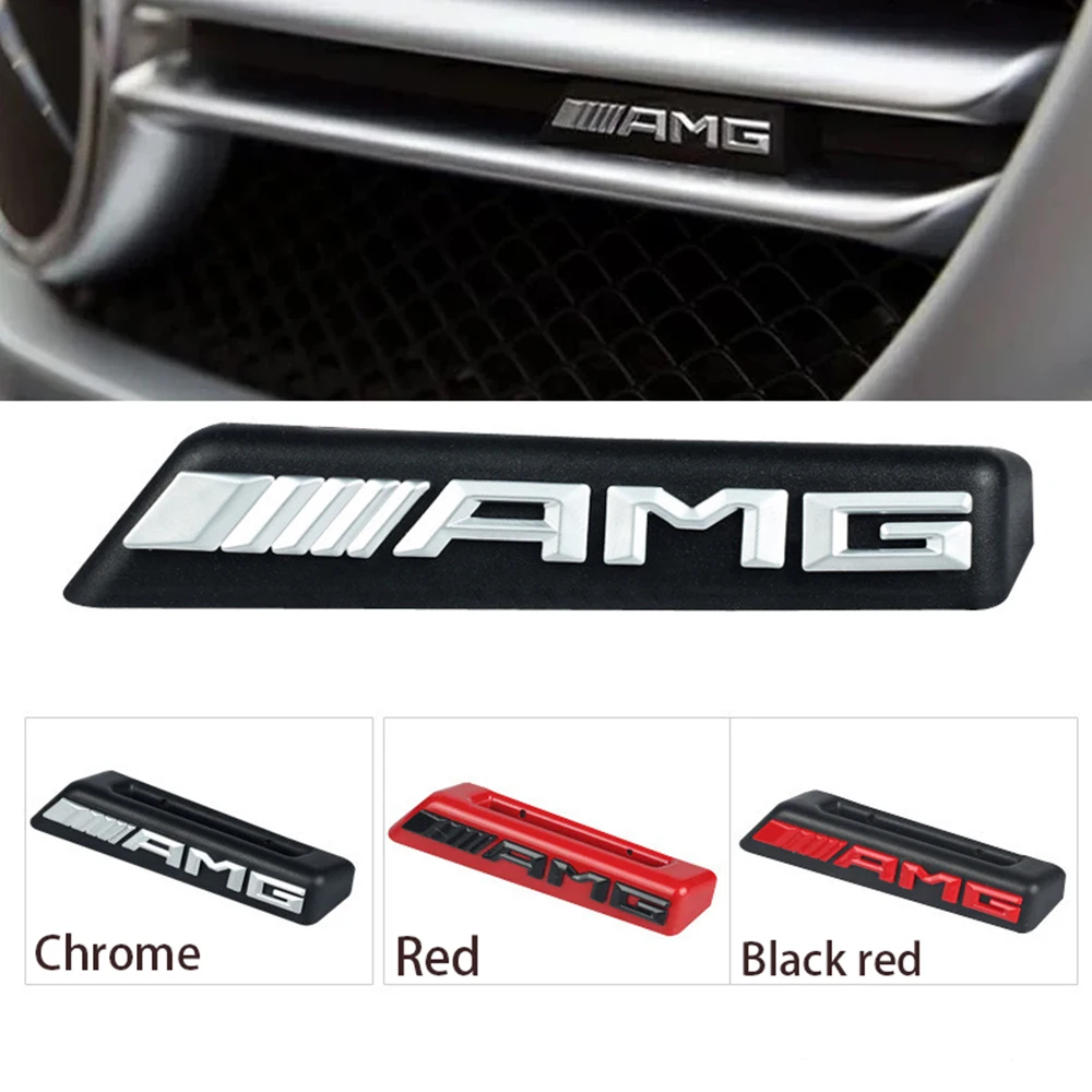 1PCS Car Front Grill AMG Badge Emblem Sticker for Mercedes benz W212 W213 W202 W211 W176 W210 W205 Gla Glc Cls Glk Accessories