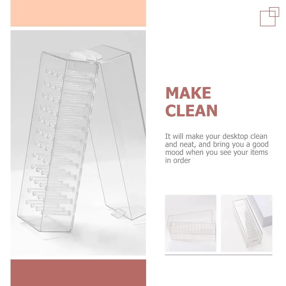 

Grinding Head Storage Box Nail Drill Bit Case Dustproof Salon Organizer Abs Manicure Accessories Polish Heads Container Easy