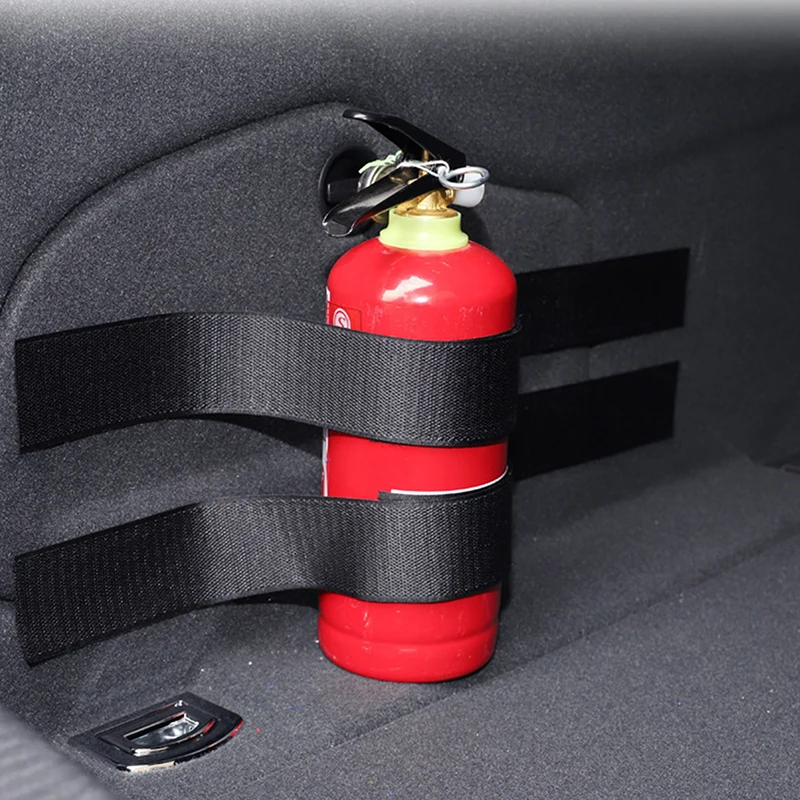 4Pcs/set Car Trunk Organizer Magic Tape Fire Extinguisher Storage Belt Auto Tools Tidying Fixing Elastic Straps Car Organizer