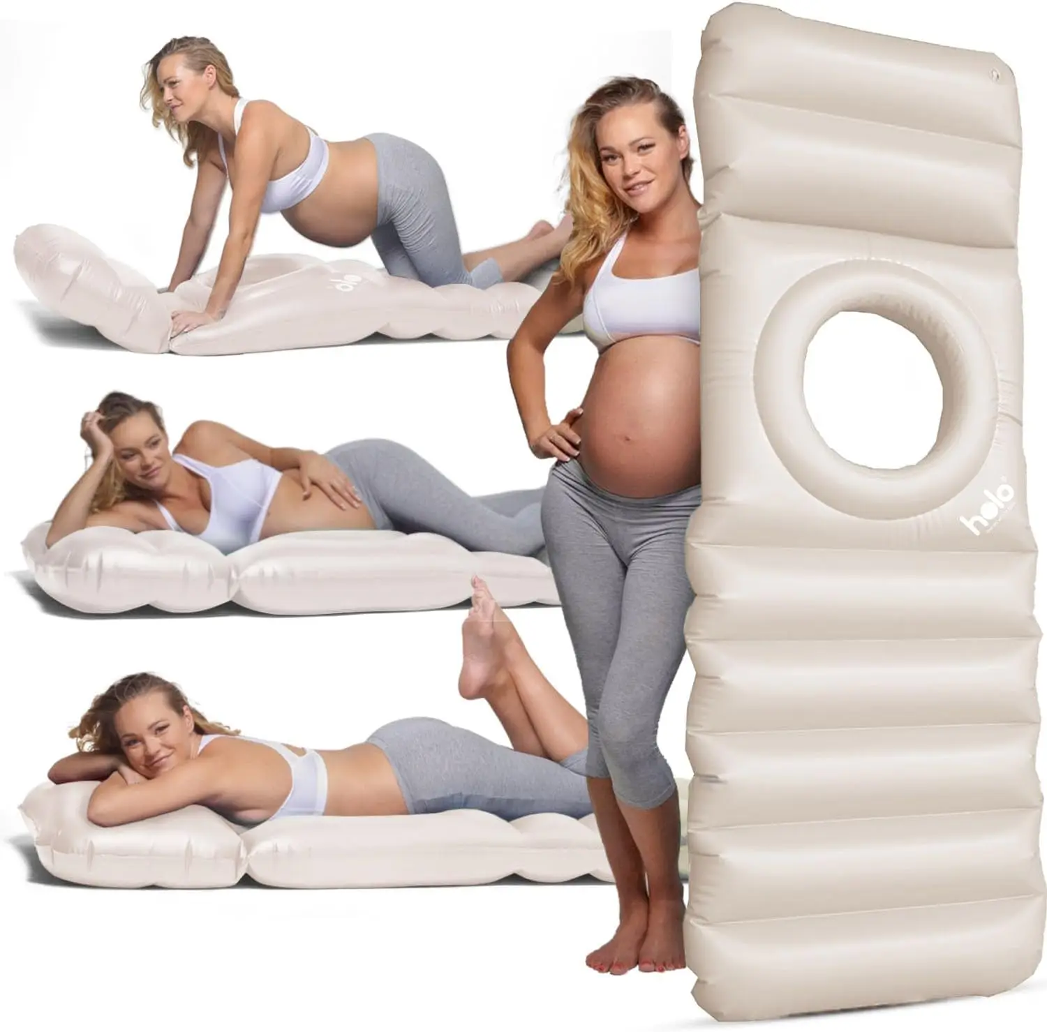 

The Original Inflatable Pregnancy Pillow - Full Body Maternity Airbed/Float With Hole For Tummy - Sleeping Support & Comfort -