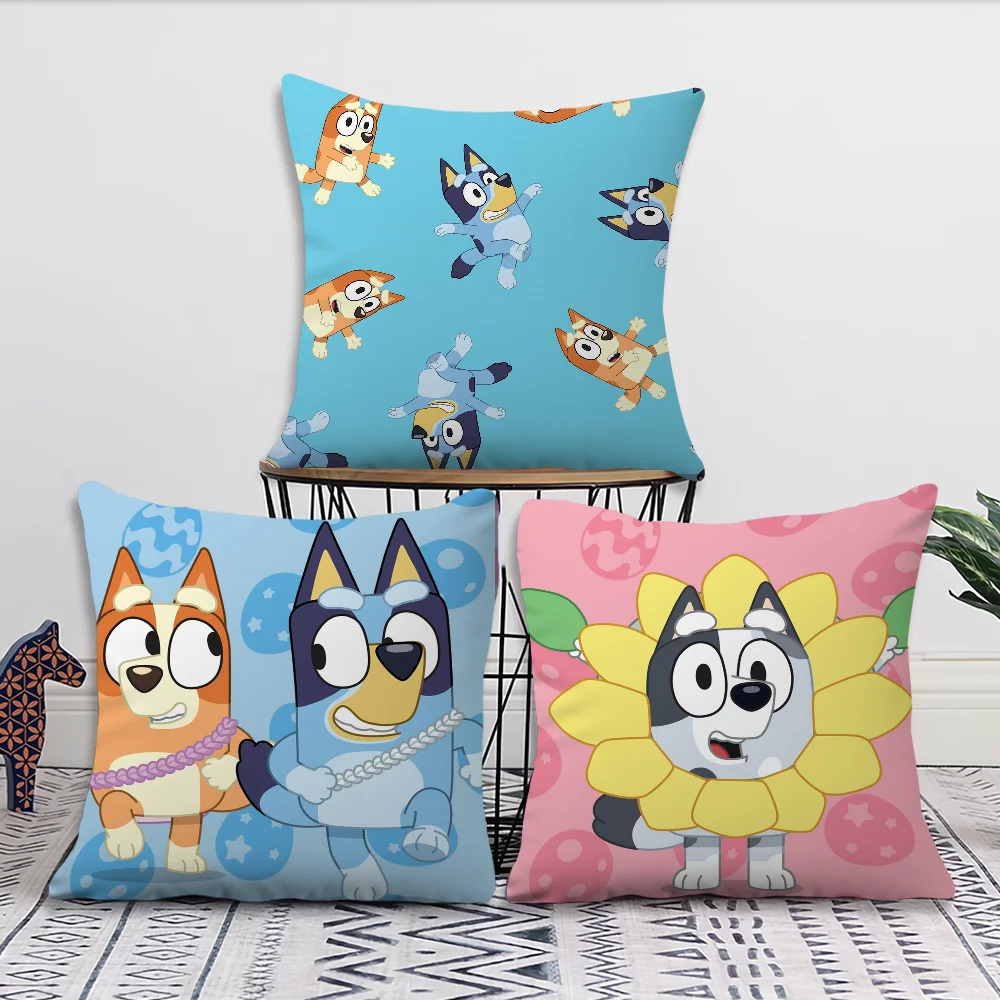 cushion Cartoon cover Cat Pillow Case Room Bedroom B-BlueyS Sofa Dog Living Backrest Car Square Headboard