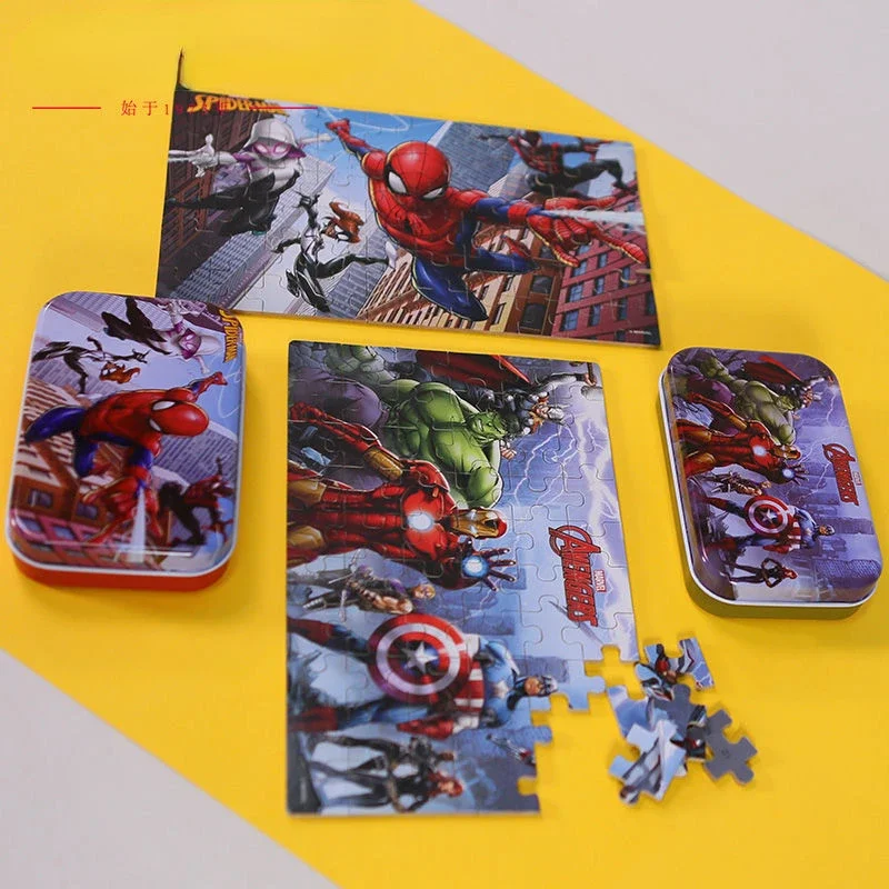 Marvel Avengers Captain America Spider-Man Personalized Creative Cartoon Children\'s Educational Wooden Puzzle Toy Christmas Gift