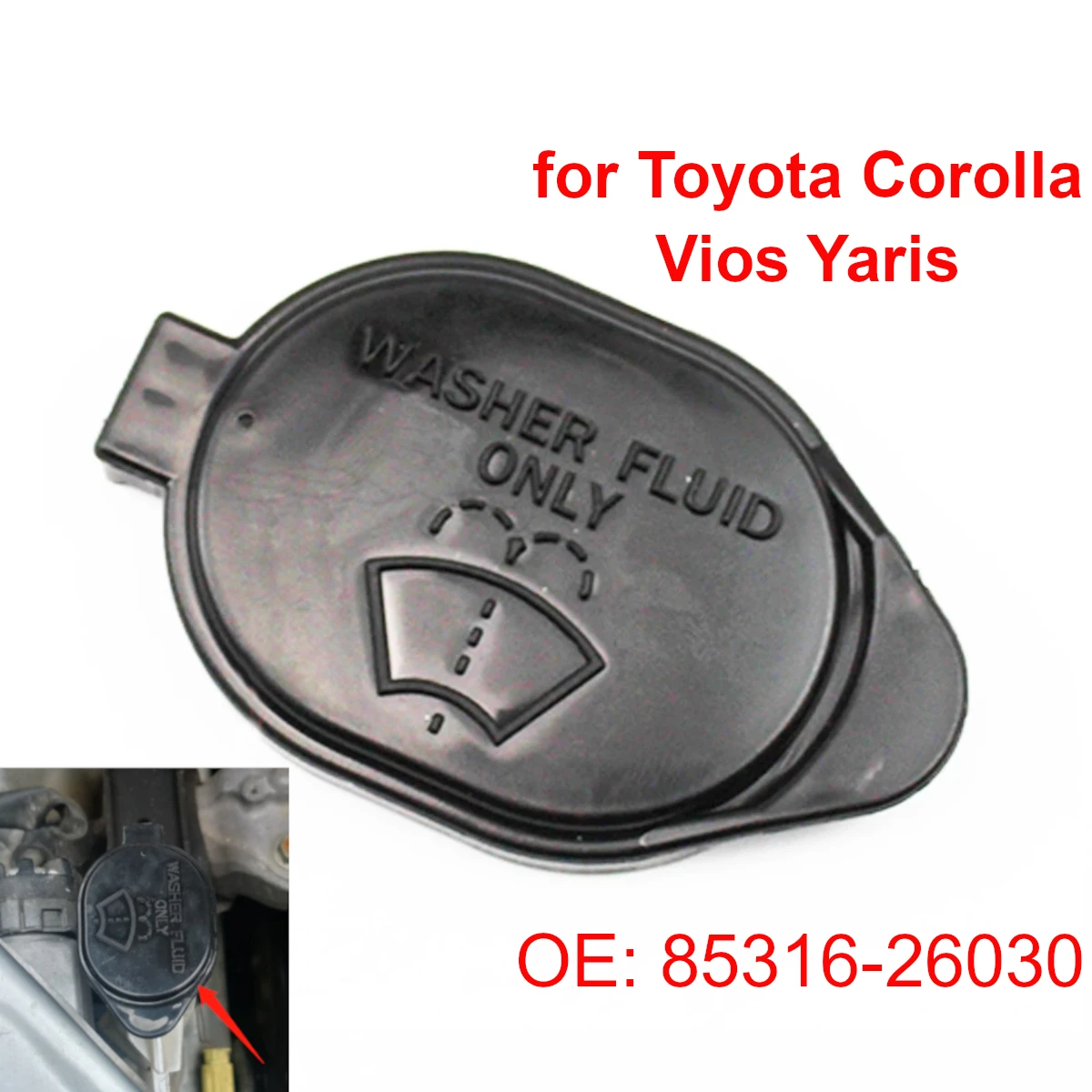 Windshield Wiper Washer Fluid Reservoir Cap Water Tank Bottle Lid Cover 8531626030 for Toyota Corolla Vios Yaris RAV4 Highlander