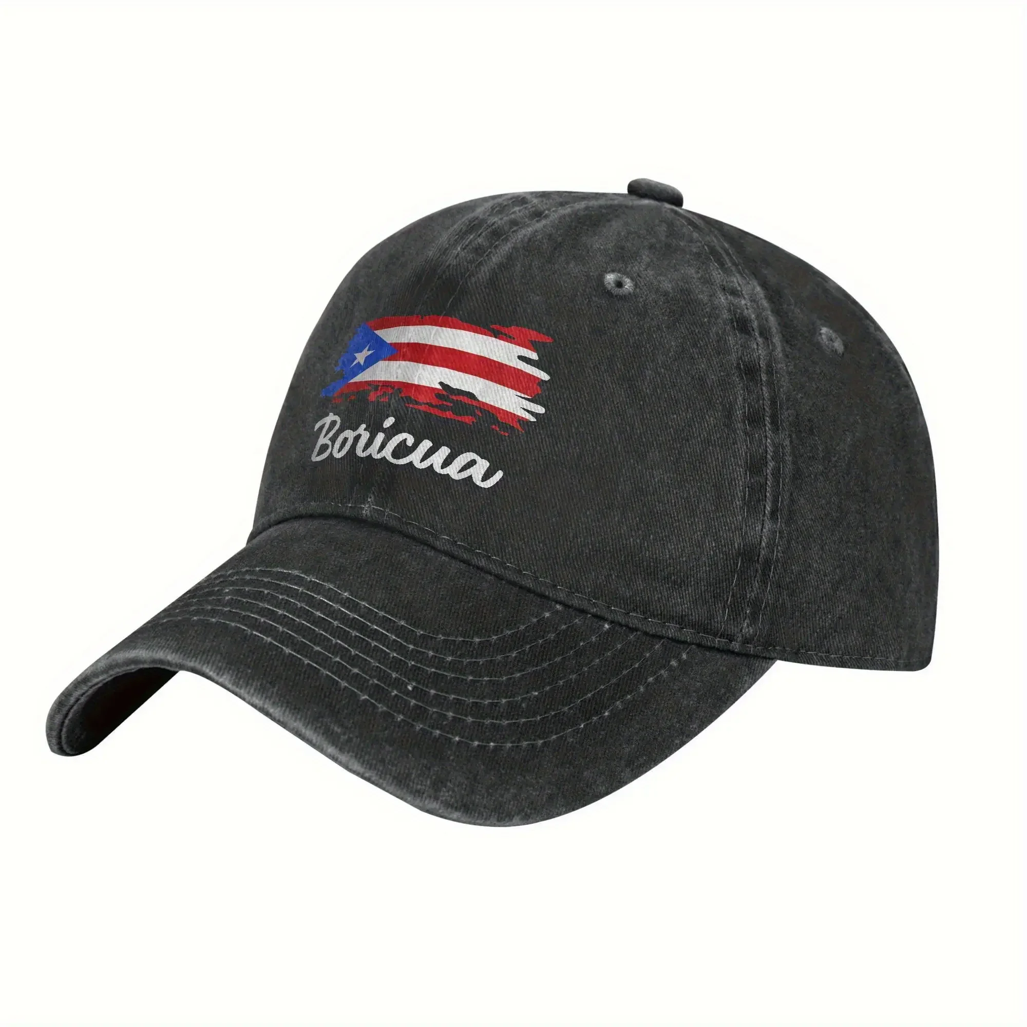 Unisex Puerto Rico Boricua Vintage Patriotic Baseball Cap - Adjustable Stylish Athletic Hat with Metal Clasp, Casual Look with Sporty Street Edge, Classic for Easy Styling, Trucker Hat for Equality, Great Gift