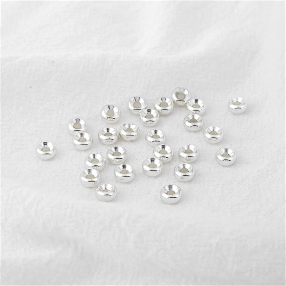 100PCS 2*4mm 5*6mm Silver Color Retaining Silver Beads, Copper-clad Thick Silver, DIY Bracelet, Wheel Beads