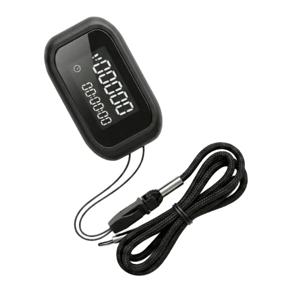 3D Pedometer with LCD Display and Lanyard for Accurate Step Tracking During For Walking Running Fitness Activities