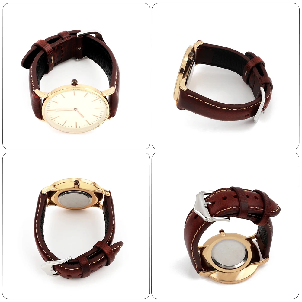 Buffalo Wax Leather High Watch Strap Handmade 16mm 18mm 19mm 20mm 22mm With Stainless steel buckle Stitching Quick Release