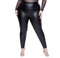 PLus Size Faux Leather PU Leggings Shiny Fabric Black Girls Spandex Pleather Stretchy High Waist Jegging vestir elegante