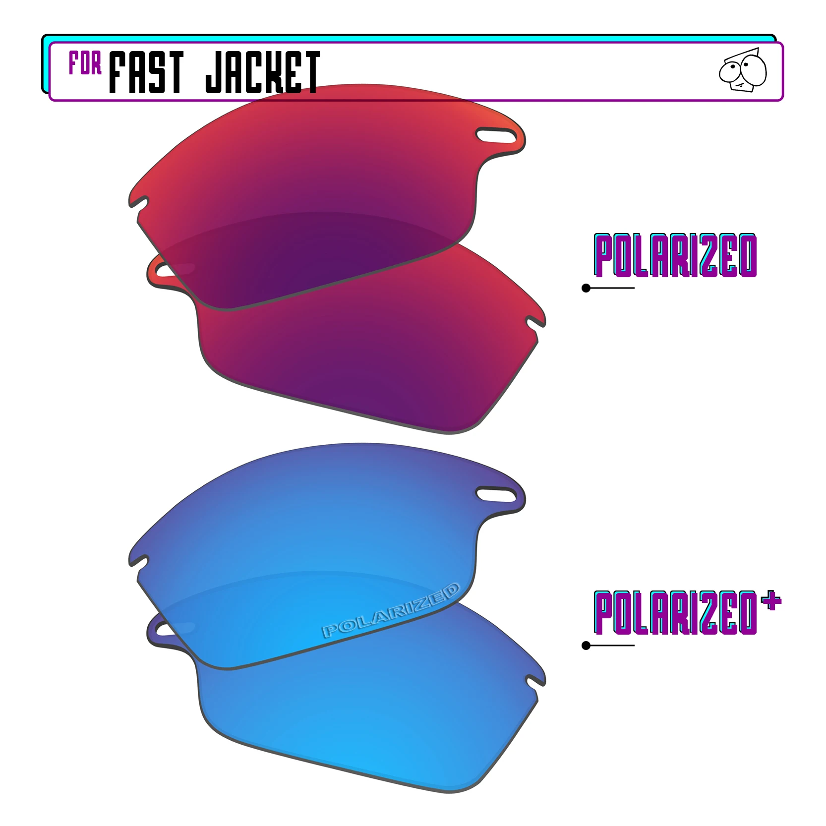 SunglassDoctor Polarized Replacement Lenses for Oakley Fast Jacket OO9097 71mm Sunglasses - Multiple Options