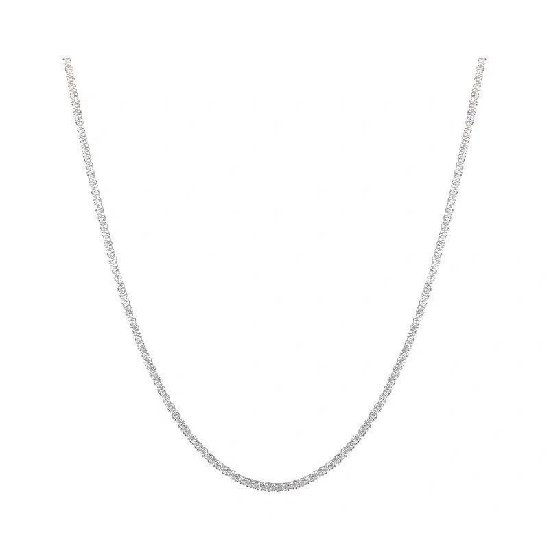 2023 New Popular Silver Colour Sparkling Clavicle Chain Choker Necklace For Women Fine Jewelry Wedding Party Gift