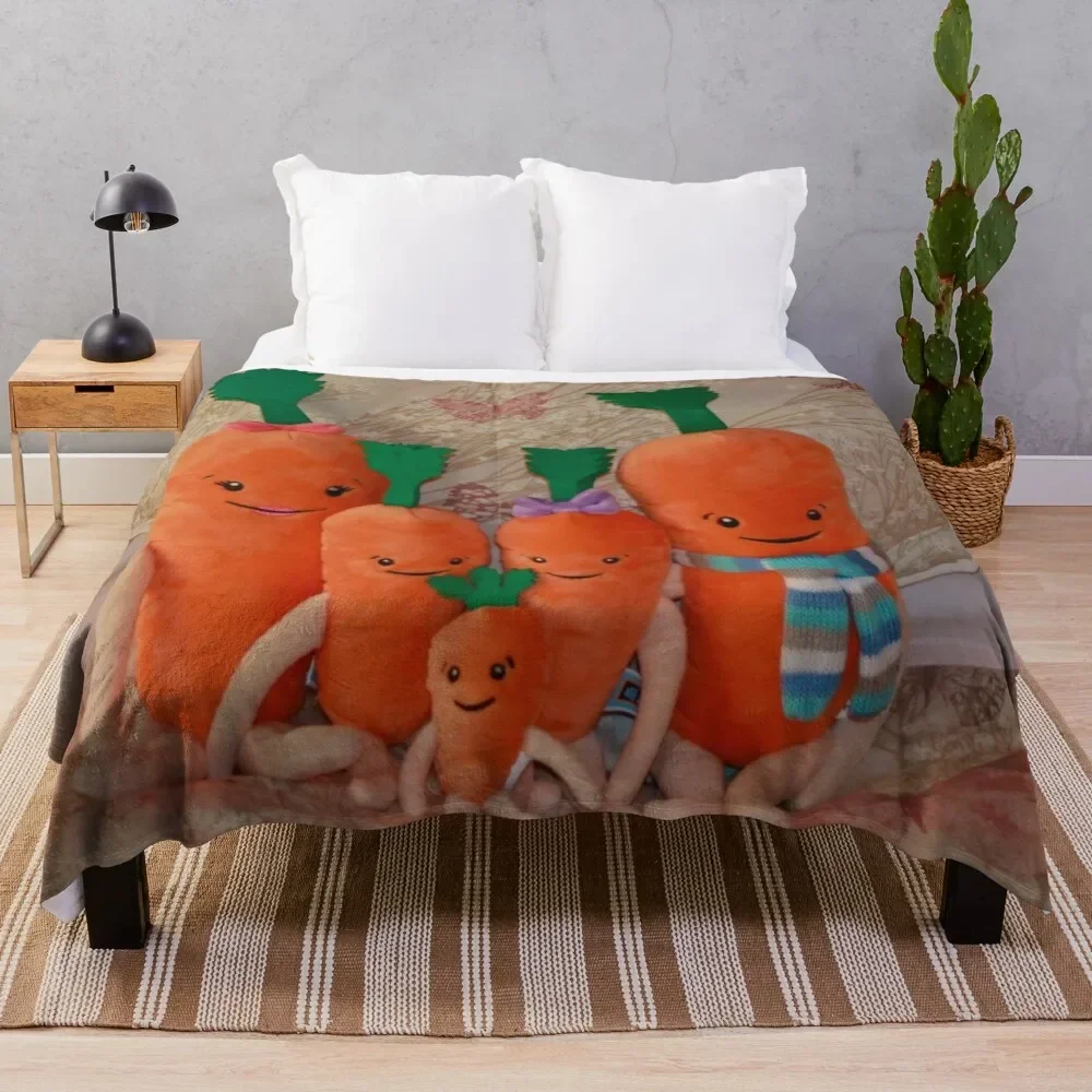 

Carrot Family ( Kevin, Katie, Chardonnay, Jasper & Baby Carrot ), Throw Blanket manga Summer Heavy Plaid Travel Blankets