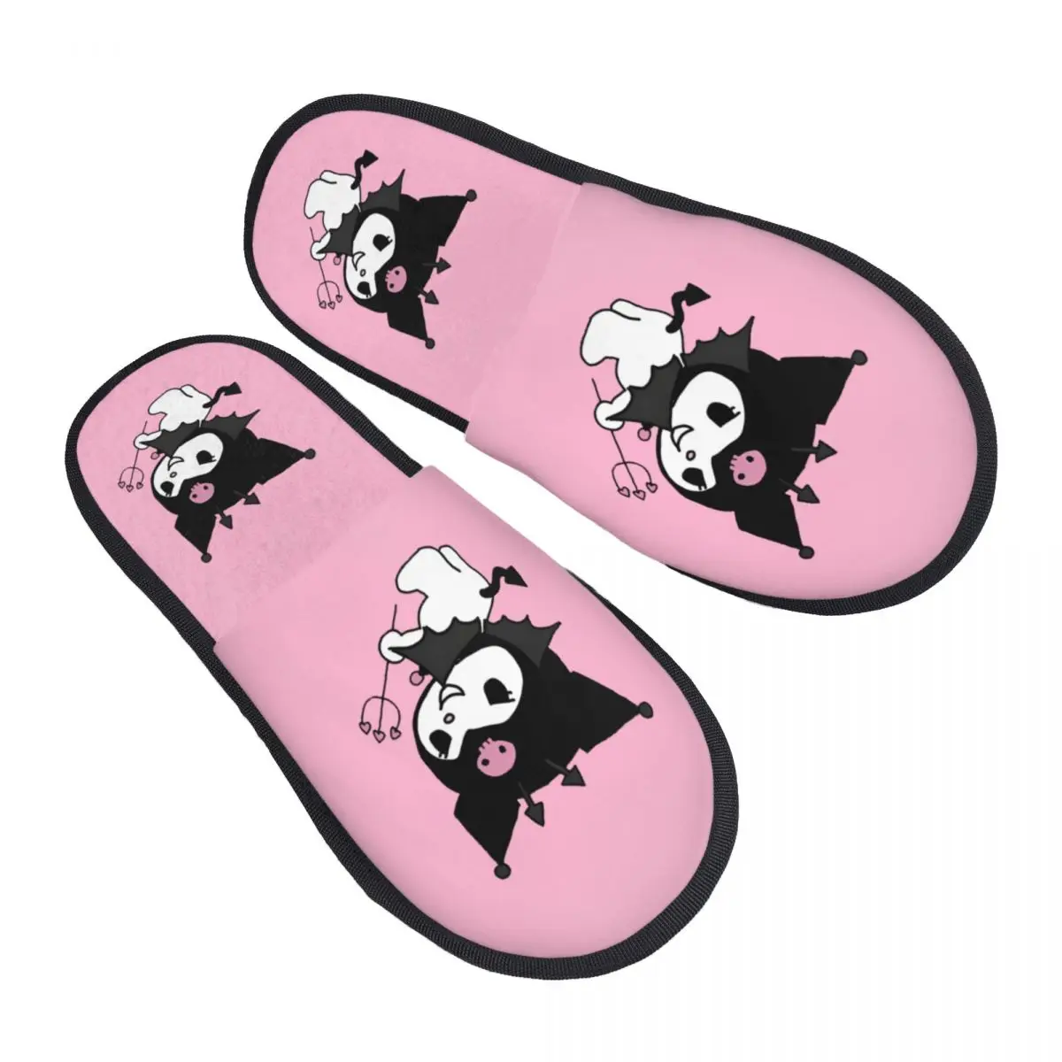 

Домашние тапочки Kuromi на заказ, женские уютные тапочки из пены с эффектом памяти, тапочки для спа-салона Little Devil без шнуровки
