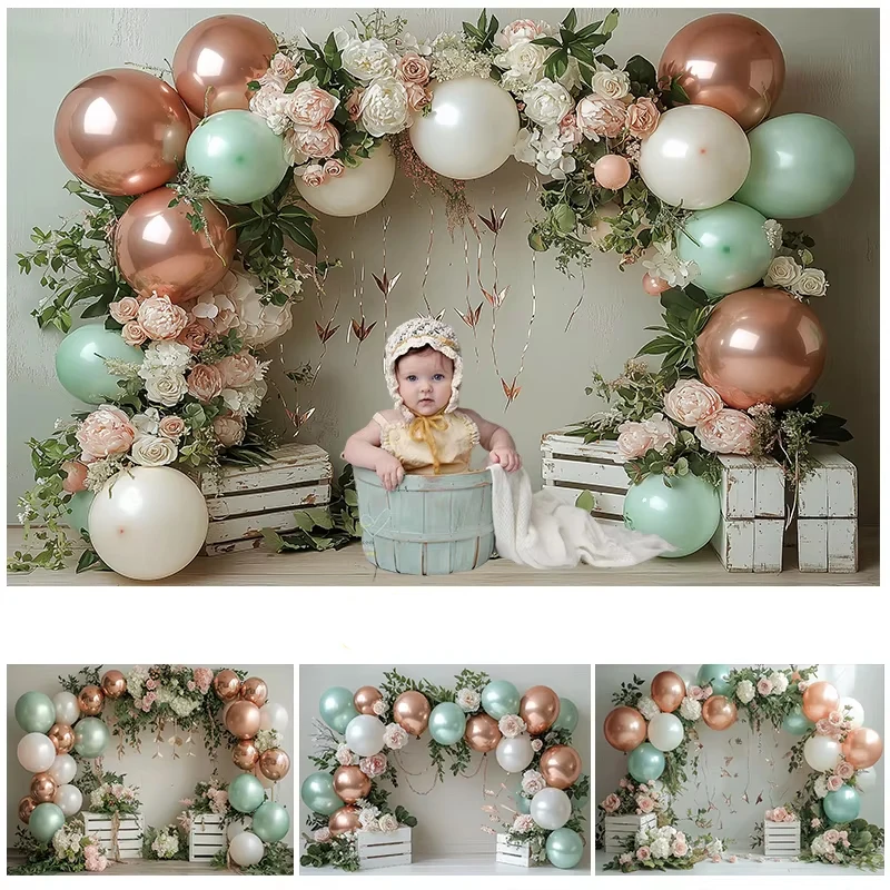 

LS Photography Background Arch Balloon Flower Girl Princess Birthday Party Cake Smash Portrait Decor Backdrop Photo Studio