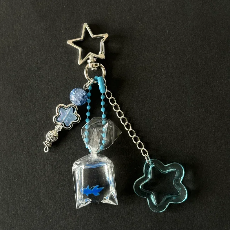 handmade japanese fish charm keychains