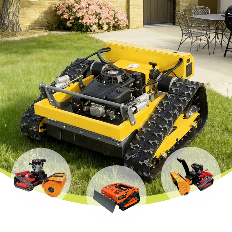 Customized DDP CE EPA Remote Lawn Mower Crawler Rc Mower Robot Smart Mini Tractor Gas Zero Turn Robot Gas Snow Plow