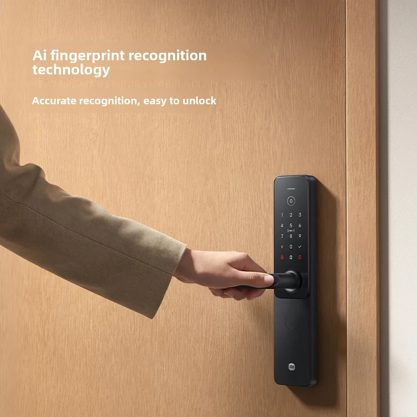 Xiaomi Smart Door Lock 5C Fingerprint Keyless Entry C-Grade Lock Cylinder Emergency Unlock Smart Home Lock for Apartment & Home