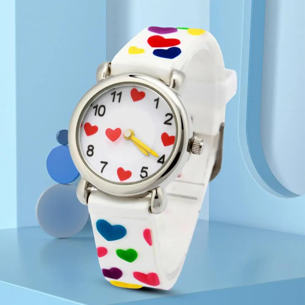 Watch Heart Print Children Wristwatch Long-lasting Unisex  Chic High-quality Cartoon Watch