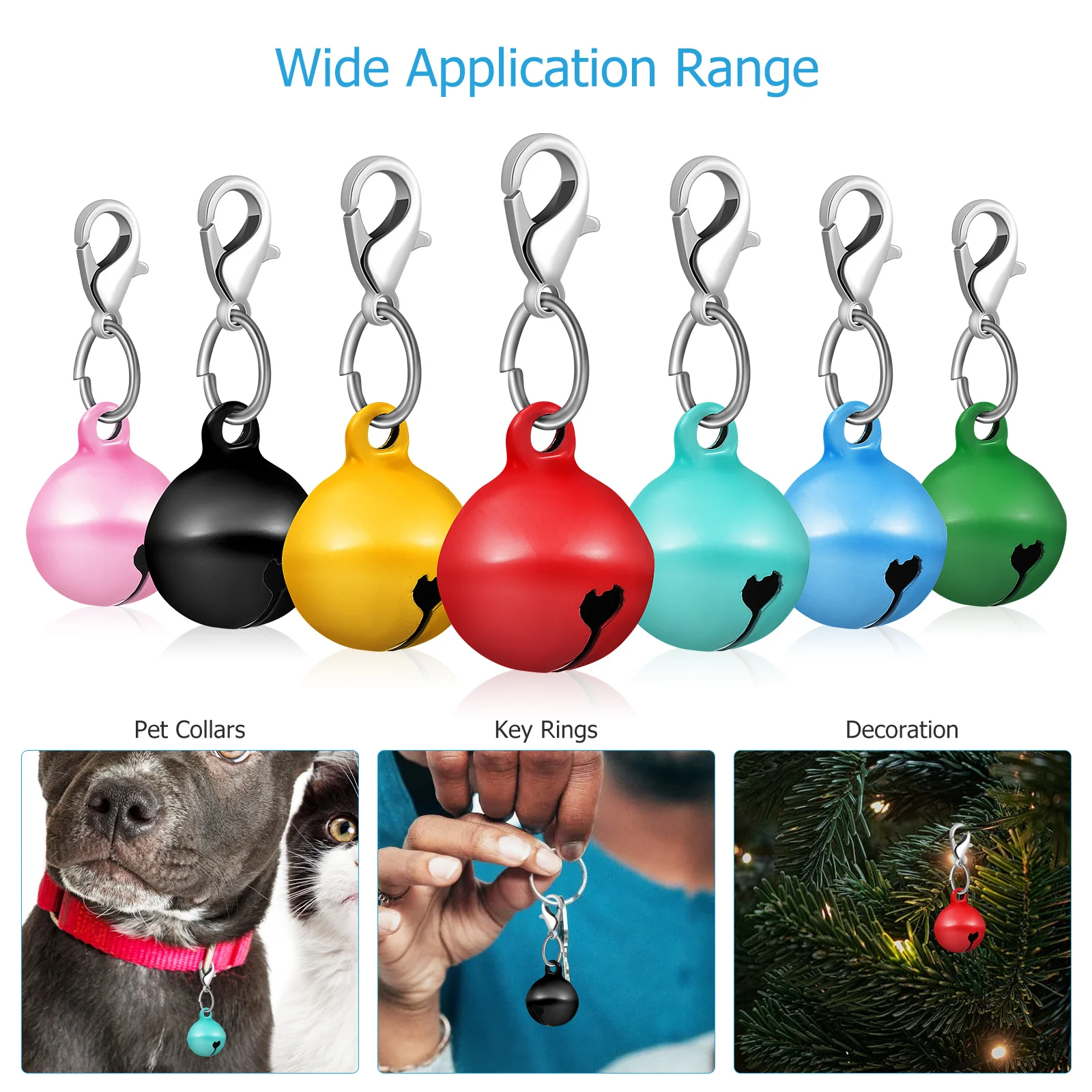 

20 pcs Pet Collar Bells Dog Charm Copper Small Mini Delicate for Cat Supplies Festive Decoration Crisp Sound Attract Attention