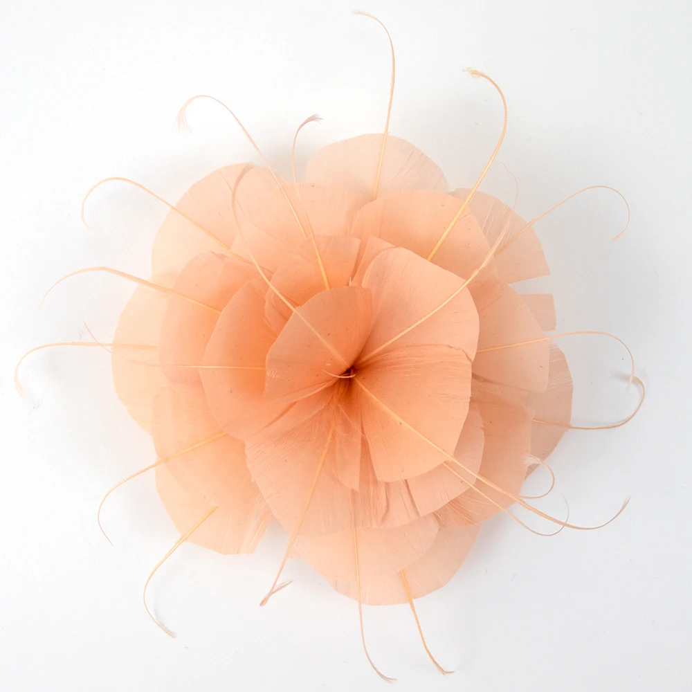Handmade Feather Corsage Flower Brooch Hair Clip for Carnival party Halloween Christmas wedding Accessories Diy Crafts decor
