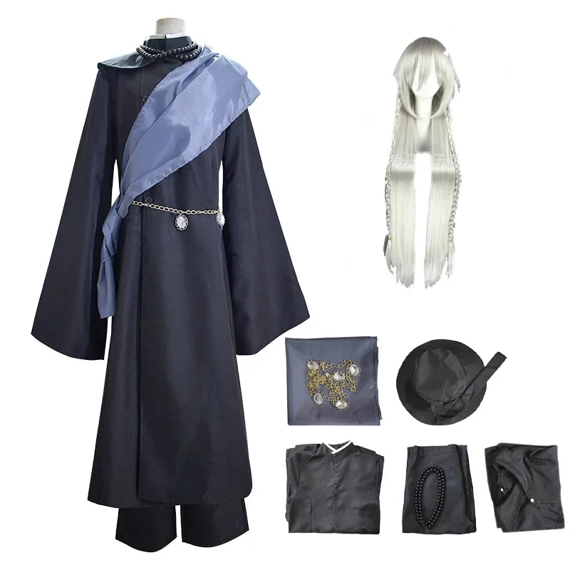 Черный дворецкий Kuroshitsuji Гробовщик Косплей Костюм Хэллоуин костюмы на заказ полный комплект шляпа-цепочка и парик