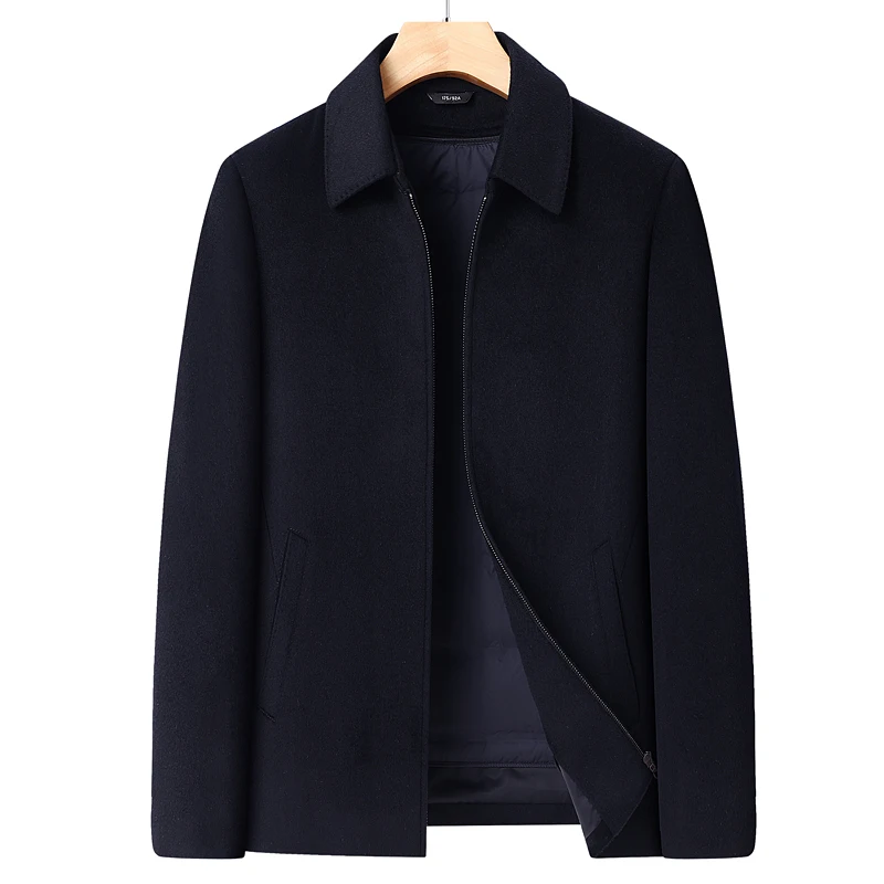 Fall/Winter High-End Woolen Jacket for Men - Down Coat - Woolen Blazer for Middle-aged Administrative Staff