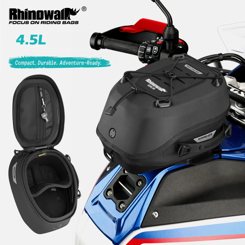 Rhinowalk Motorcycle Tank Bag 6.5L Magnetic Waterproof Quick Release Detachable Cover Ring Adapter Sold Separately