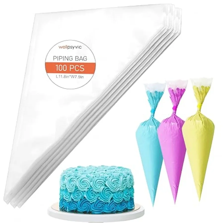 

Кондитерские пакеты, 100 шт., 12 Ih Anti Burst, одноразовые пакеты для украшения торта, нескользящие кондитерские пакеты, идеально подходят для крема, глазури и печенья