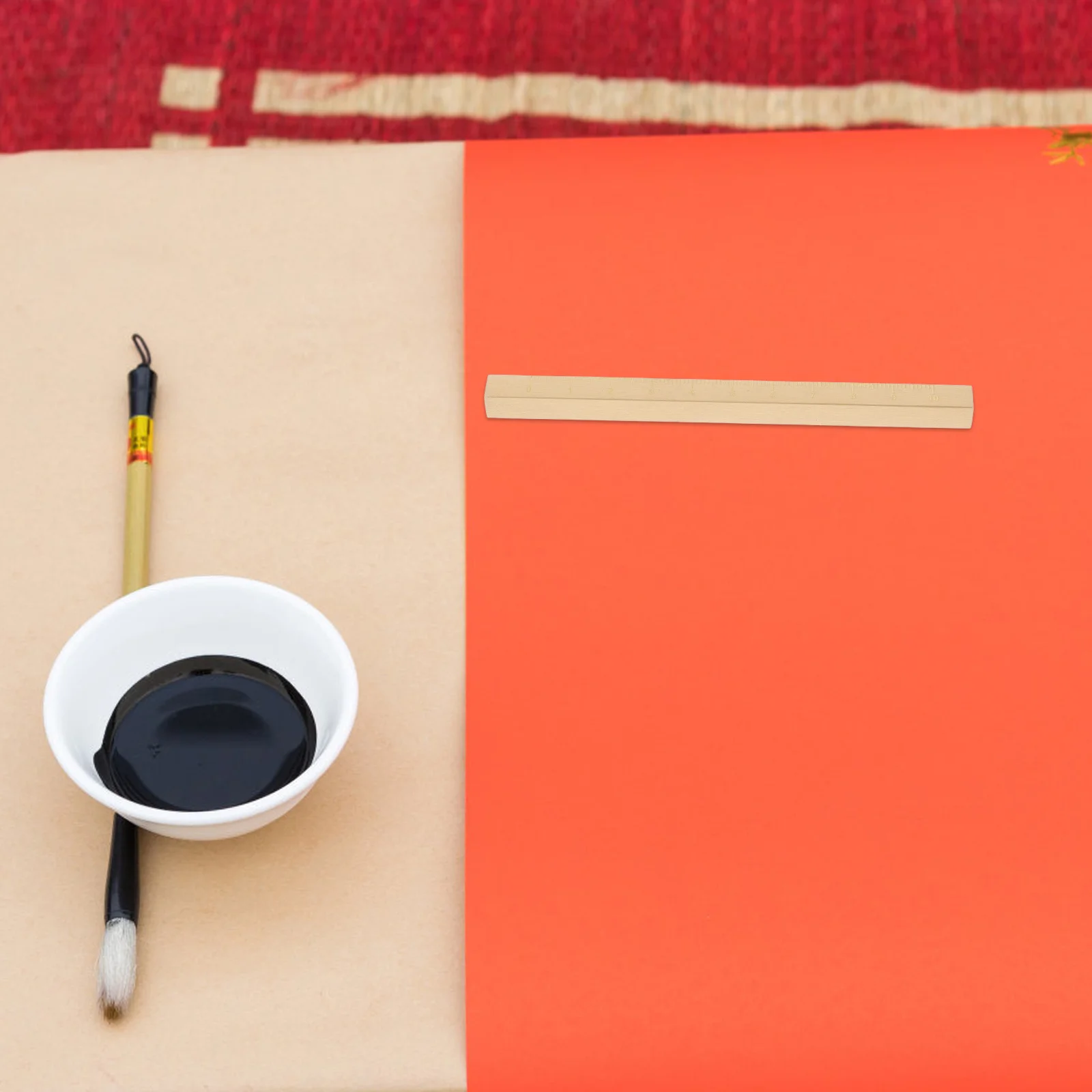 

1pc Copper Paperweight 8.5X3.5Cm Chinese Calligraphy Practice Tool Rectangular Desk Decor For Office Supplies Art Craft Tools