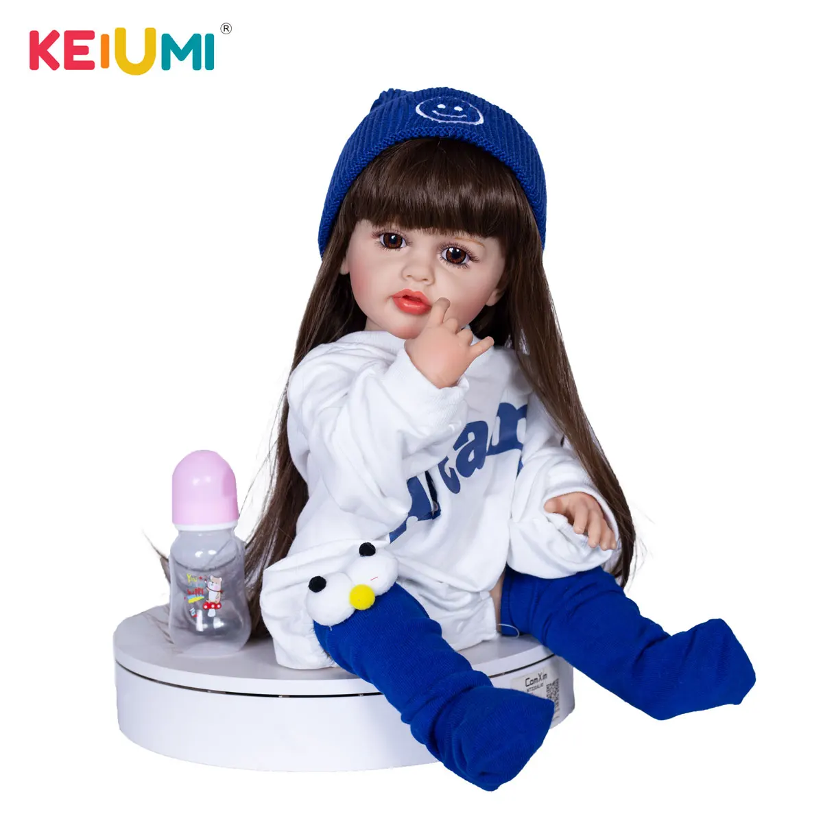 Poupées réalistes en silicone et vinyle pour nouveau-né, jouets à la mode pour bébé fille Reborn, cadeaux d'anniversaire, 55 cm