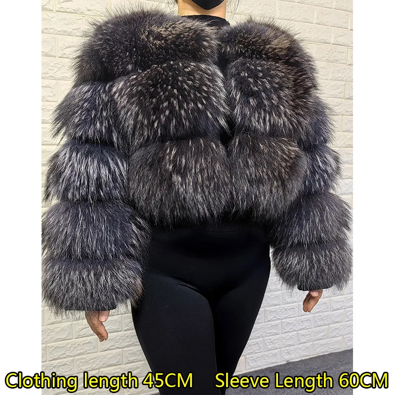 2025 Maomaokong Super Hot Winter Vrouwen Luxe Dikke Echte Wasbeer Bontjas Natuurlijke Vossenbont Jas Plus Size Jassen Vrouwelijke Vest