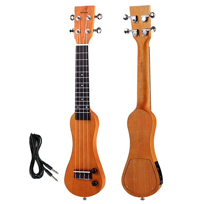 21 Inch Electric Ukulele Solid Wood Creative Peanut Shell Mahogany Peanut Shaped UKE Ukulele