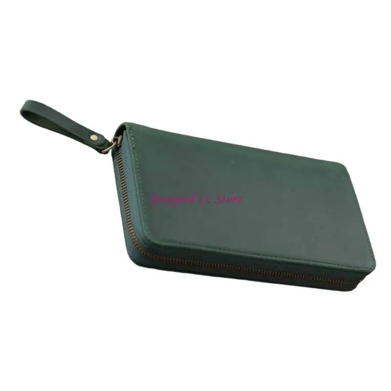 

N3UC Leather Cover for 7.28x3.54Inch Field Notes Small Notepads Pocket Journal Zippered Leather Cover with Elastic Pen Slot