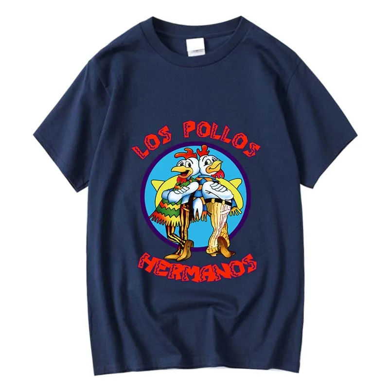 High Quality Men's 100% Cotton T-Shirt Custom Hand-Painted Design Breaking Bad LOS Personalized Clothing Customization