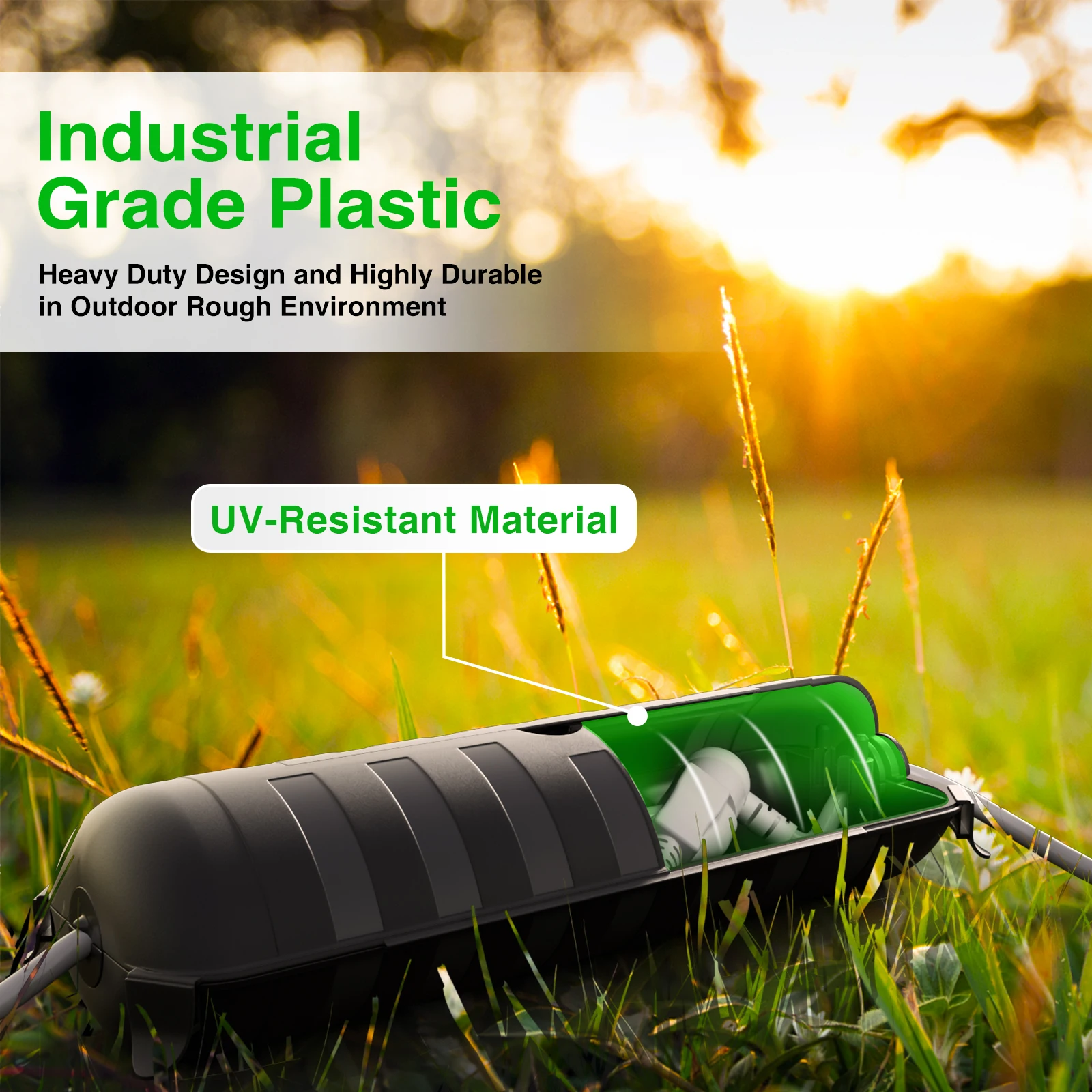 غطاء سلك تمديد كهربائي، صندوق توصيل خارجي، حاوية ختم أمان لحماية كابلات التمديد، شريط إضاءة