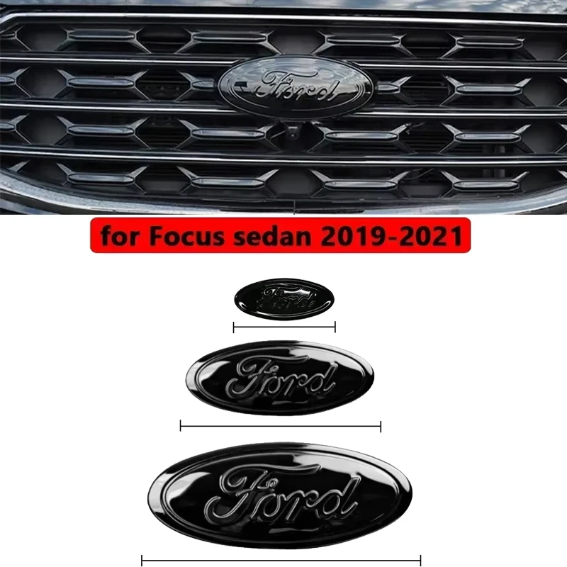 

3 шт., значок передней и задней эмблемы автомобиля, наклейка на руль для Ford Edge Escape ST Line Explorer, Territory Mondeo TAURUS Focus