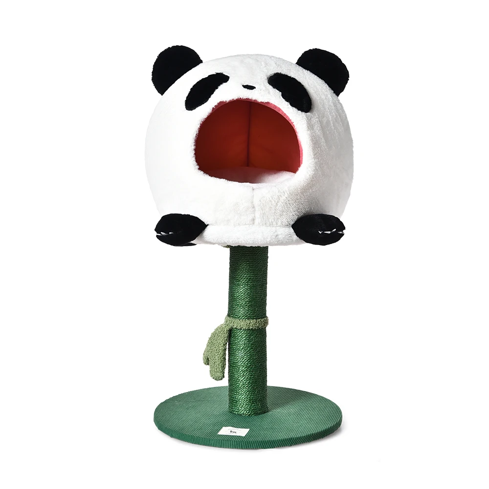 Cat Tree Factory New Design Panda Themed Cat Scratching Posts With Sleeping Bed