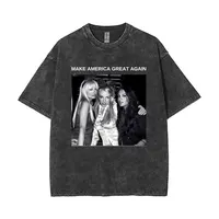 Make America Great Again Paris Hilton Britney Spears Lindsay Lohan Vintage camiseta lavada hombres mujeres Casual camisetas de gran tamaño