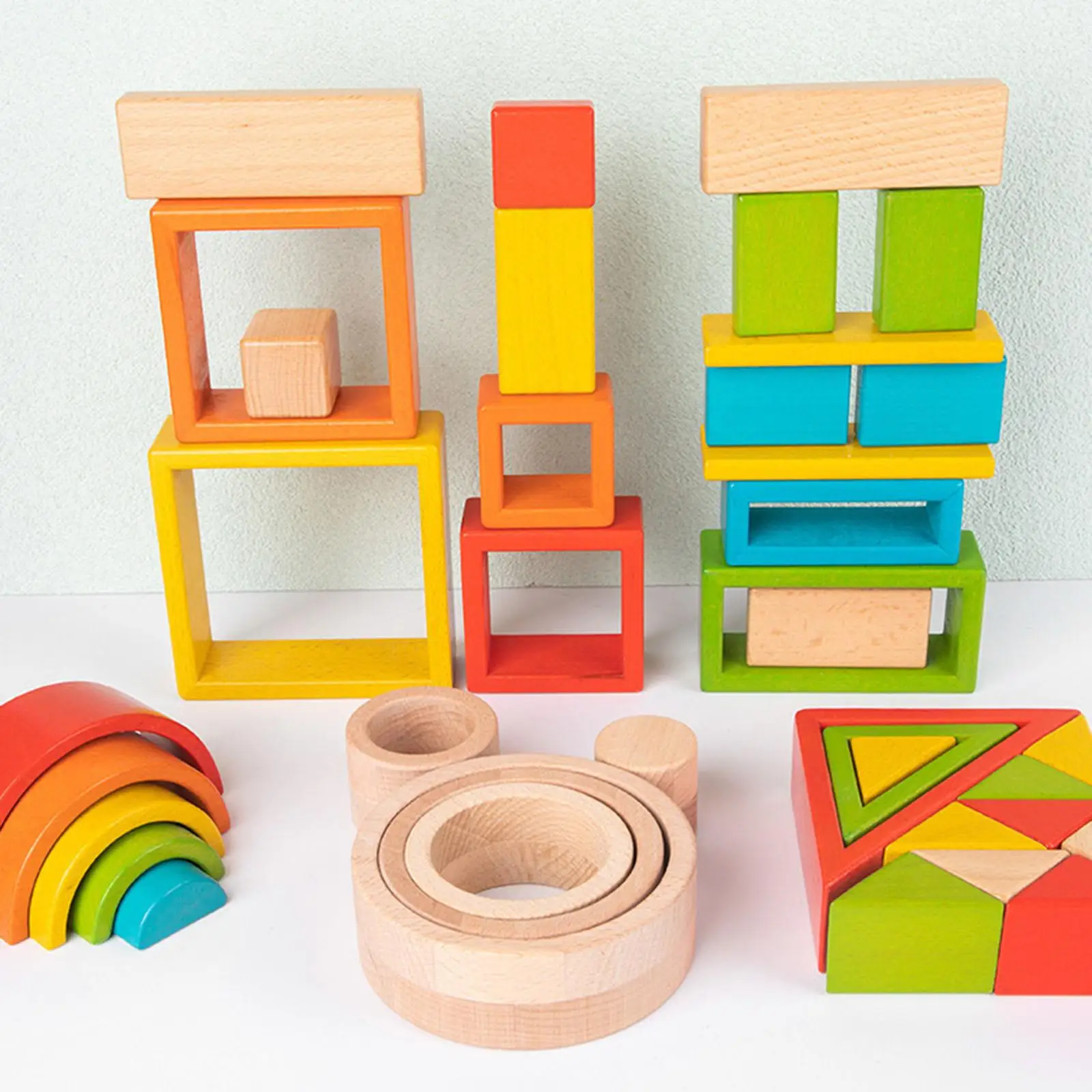 

Wooden Stacker Nesting Montessori Stacking Game for Preschool