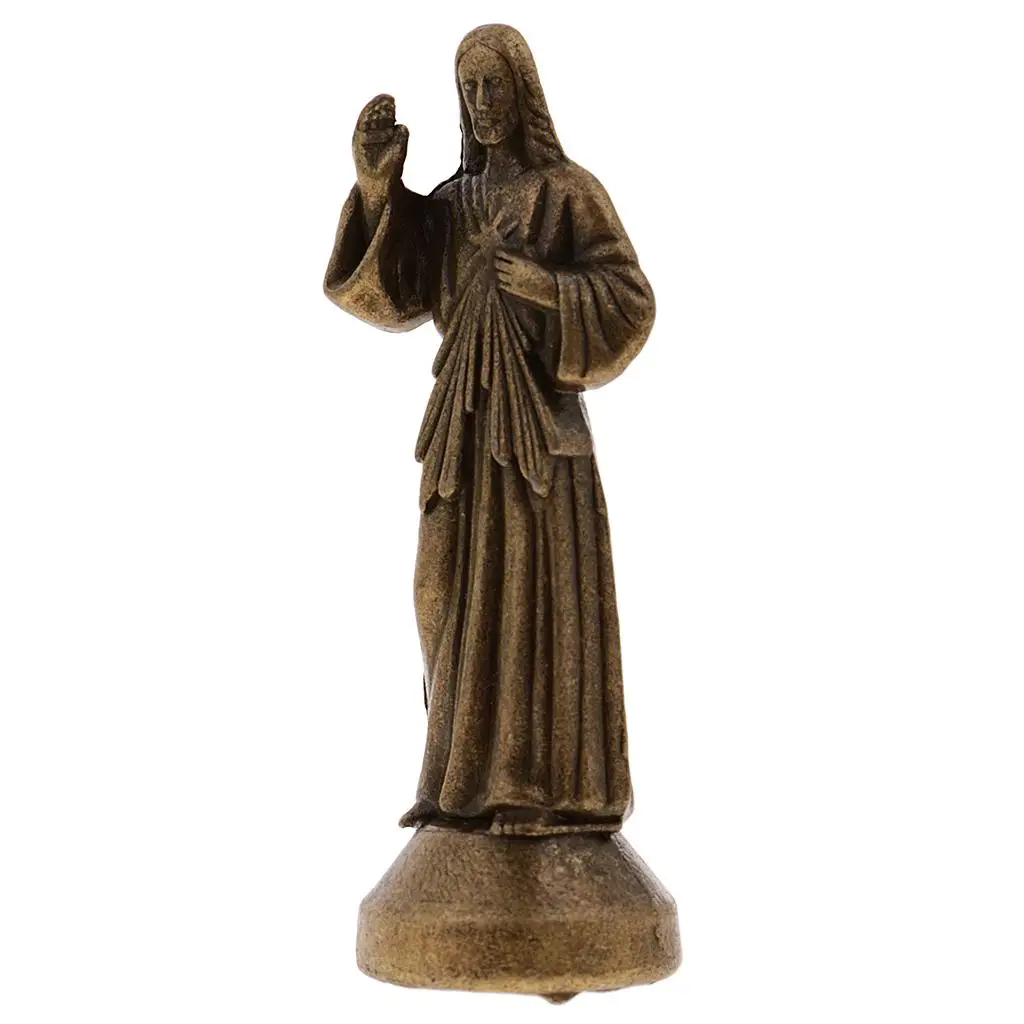 Estátua sagrada de Jesus vintage esculpida cristão para decoração de Páscoa crente