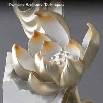 Moderní minimalistická lotosová bytová dekorace akcentová umělecká socha elegantní umělecká socha podlahová dekorace do obývacího pokoje socha lotosového květu 8 nejlepší prodej socha mamonu - №4