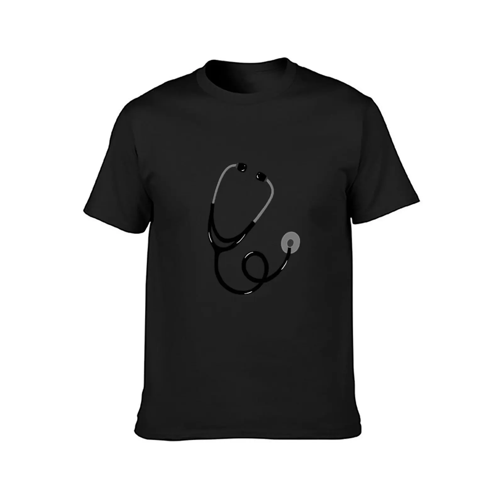 Black Stethoscope T-Shirt summer top funnys tops black t-shirts for men