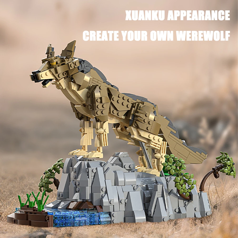 

Collectible Wolf Animal Building Block Set High-End Predator Model With Custom Base DIY Assembly Kit Gift For Animal Enthusiasts