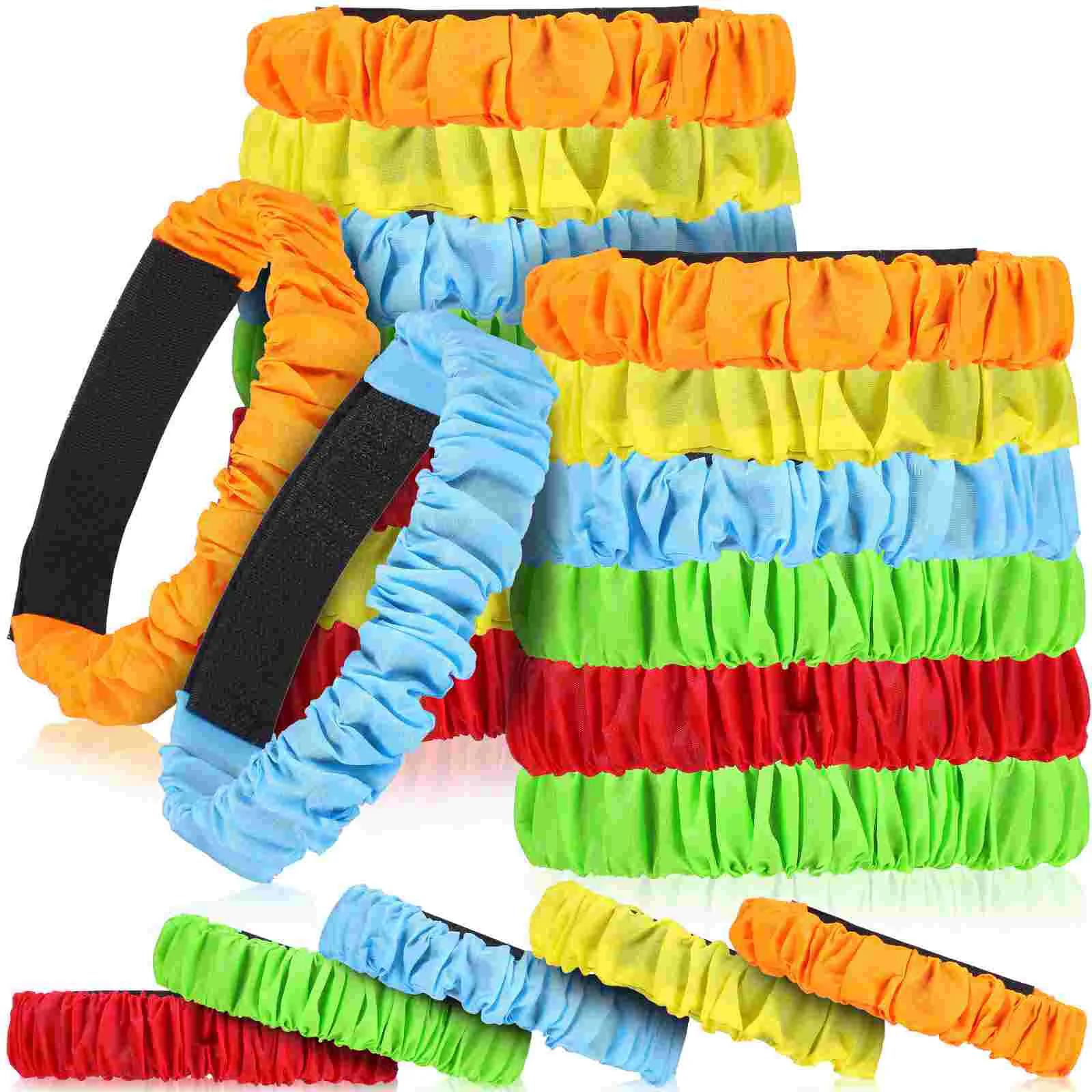 20 Pcs Two-person Three-legged Leggings Race Bands Elastic Three-legs Ropes Game Props Bright Color Straps Nylon