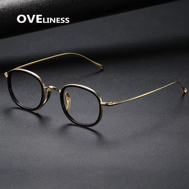 

2025 Fashion Retro Pure Titanium glasses frame men women Vintage eyeglasses frames eyewear spectacles