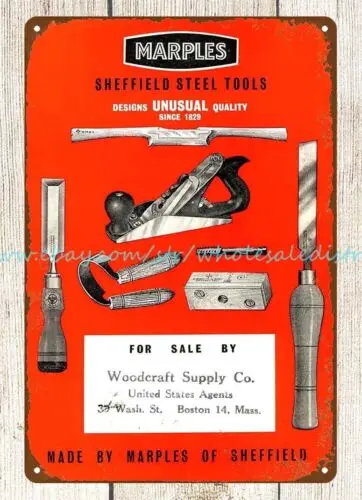 wall art  1960 Marples Sheffield Steel Tools Servicemen craftsmen metal tin sign